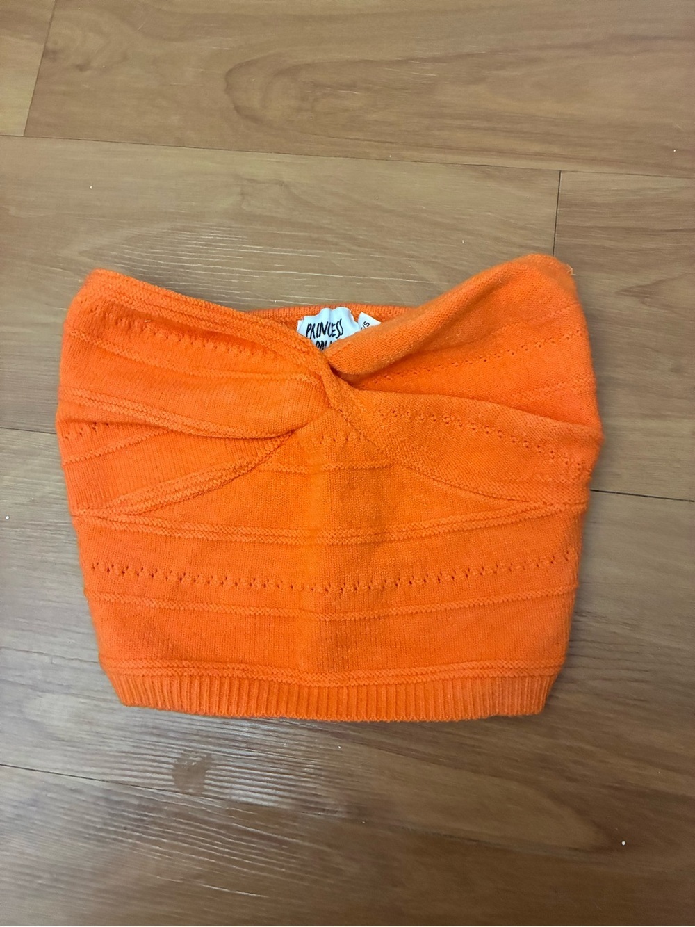 Princess Polly Orange Knit Twist Front Bandeau Tube Top Size XS/S